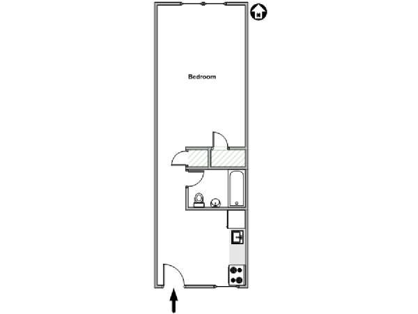 New York Monolocale appartamento - piantina approssimativa dell' appartamento  (NY-15404)
