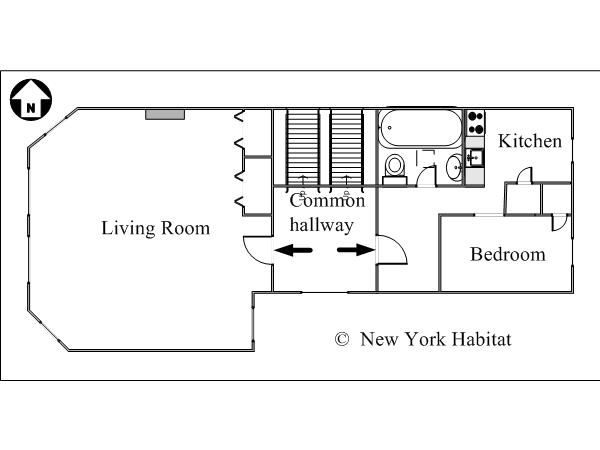 New York T2 appartement location vacances - plan sch&eacute;matique  (NY-15414)
