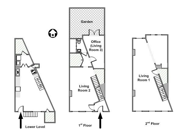 New York 2 Bedroom accommodation - apartment layout 1 (NY-15468)