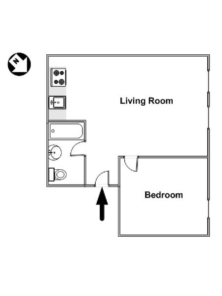 New York 2 Zimmer wohnungsvermietung - layout  (NY-15511)