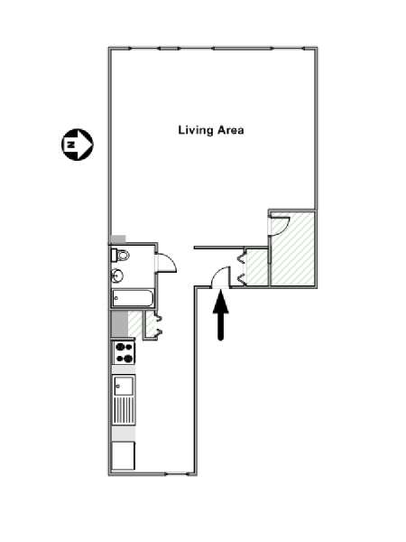 New York Studio accommodation - apartment layout  (NY-15531)