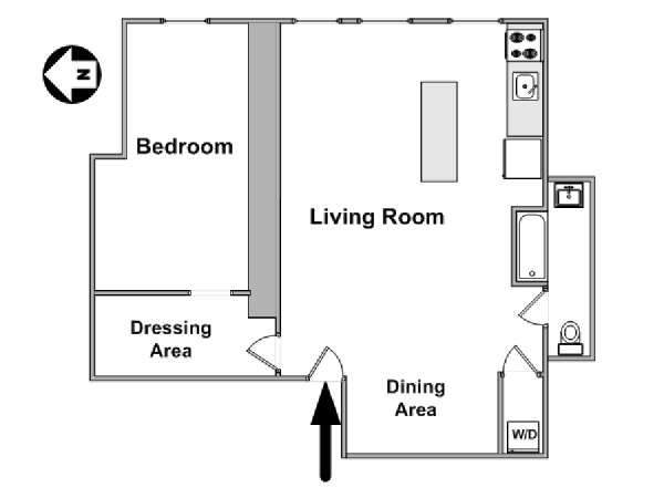 New York 1 Bedroom - Loft apartment - apartment layout  (NY-15532)