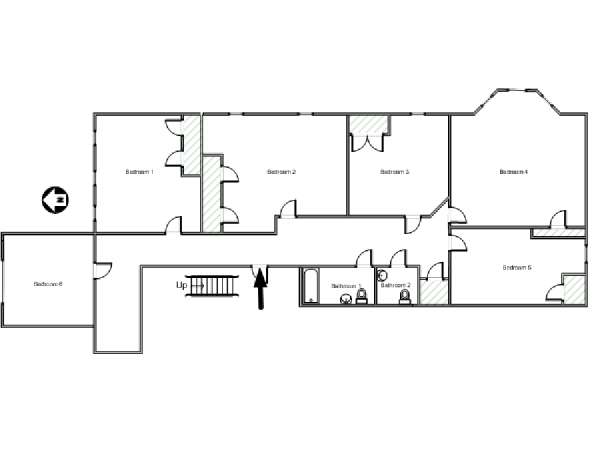 New York 6 Camere da letto affitto bed breakfast - piantina approssimativa dell' appartamento  (NY-15546)
