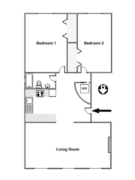 New York 2 Bedroom apartment - apartment layout  (NY-15608)