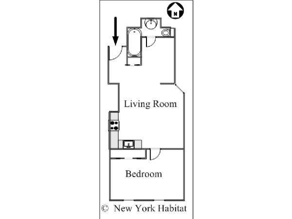 New York T2 logement location appartement - plan schématique  (NY-15663)