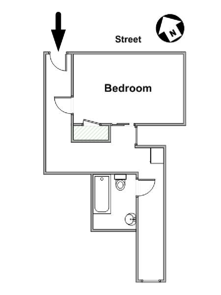 New York 1 Camera da letto affitto bed breakfast - piantina approssimativa dell' appartamento  (NY-15692)