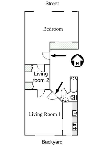 New York T2 logement location appartement - plan schématique  (NY-15700)