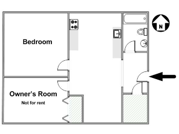 New York T3 appartement colocation - plan schématique  (NY-15722)