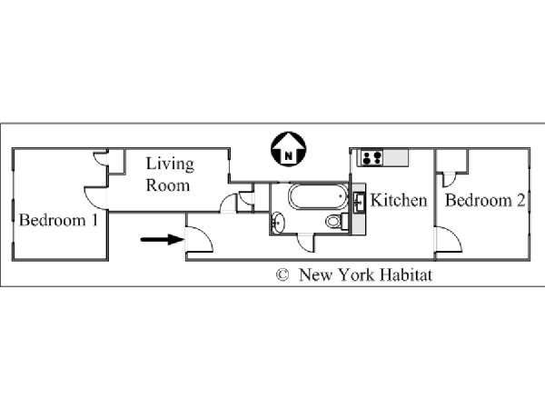 New York 2 Camere da letto appartamento - piantina approssimativa dell' appartamento  (NY-15728)