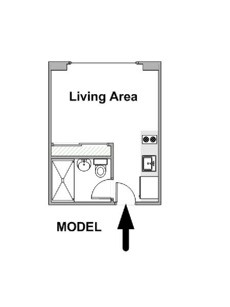 New York Monolocale appartamento casa vacanze - piantina approssimativa dell' appartamento  (NY-15730)