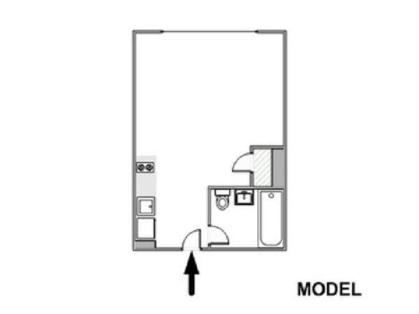 New York Monolocale appartamento casa vacanze - piantina approssimativa dell' appartamento  (NY-15731)