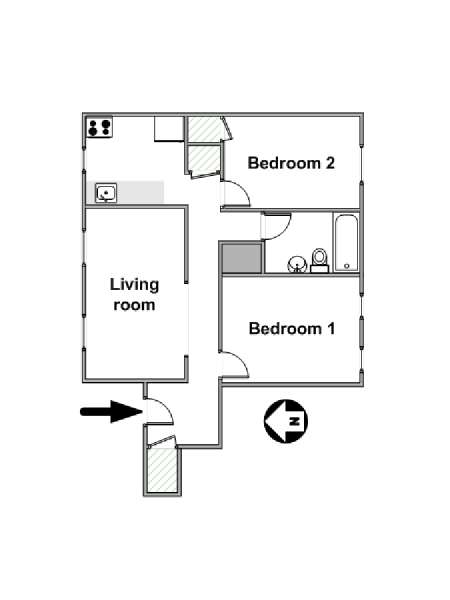 New York 2 Camere da letto appartamento - piantina approssimativa dell' appartamento  (NY-15745)