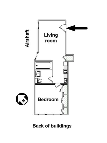 New York T2 logement location appartement - plan schématique  (NY-15747)