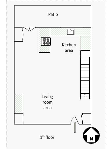 New York 3 Bedroom - Triplex apartment - apartment layout 1 (NY-15751)