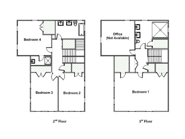 New York 4 Camere da letto - Triplex appartamento - piantina approssimativa dell' appartamento 2 (NY-15856)