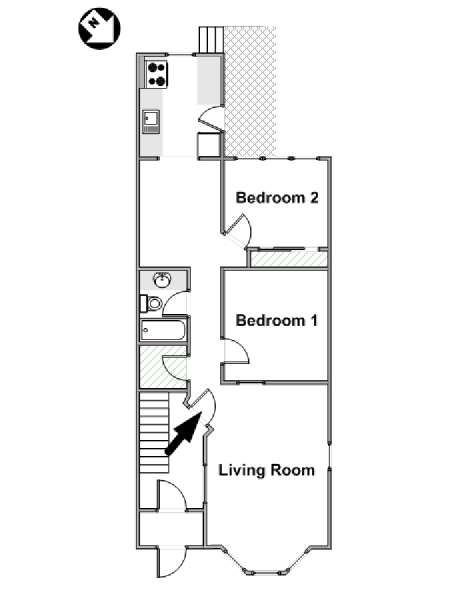New York 2 Bedroom accommodation - apartment layout  (NY-15887)