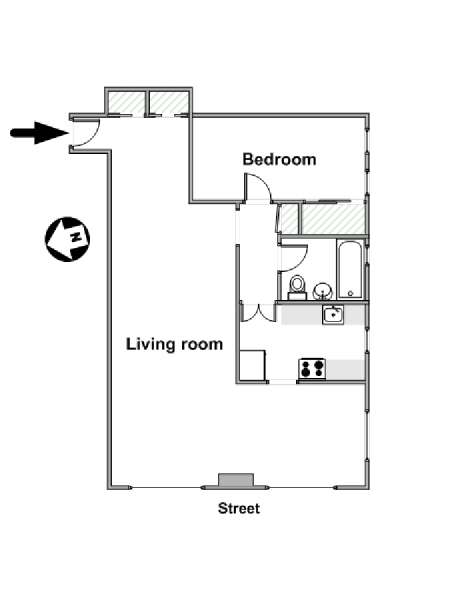 New York 2 Camere da letto appartamento - piantina approssimativa dell' appartamento  (NY-15923)