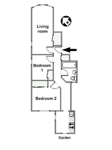 New York 2 Camere da letto appartamento - piantina approssimativa dell' appartamento  (NY-15934)