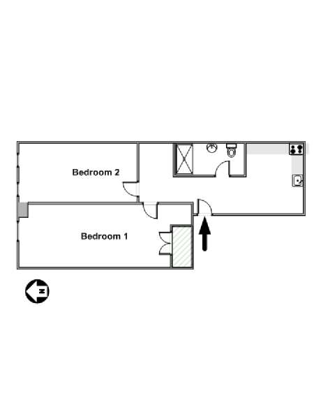 New York 2 Bedroom roommate share apartment - apartment layout  (NY-15937)