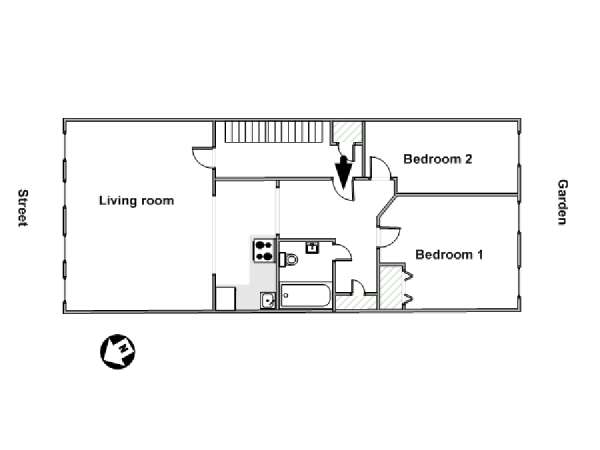 New York 2 Camere da letto appartamento - piantina approssimativa dell' appartamento  (NY-15952)