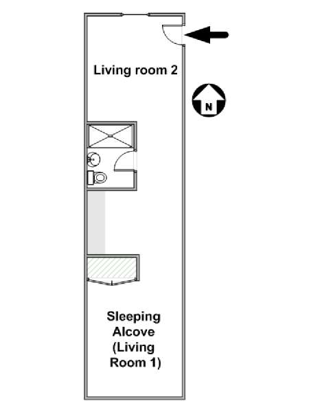 New York Studio apartment - apartment layout  (NY-15984)