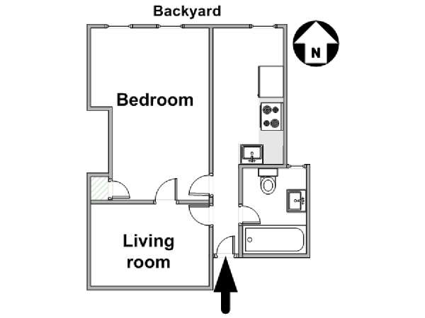 New York 1 Bedroom apartment - apartment layout  (NY-15990)