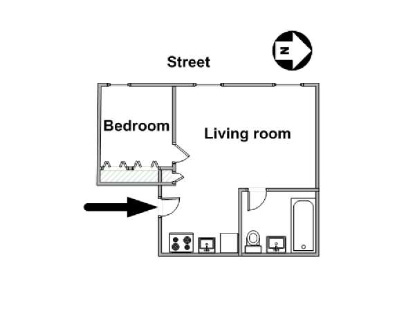 New York 1 Bedroom apartment - apartment layout  (NY-16085)