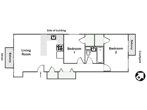 New York 2 Bedroom apartment - apartment layout  (NY-16100)