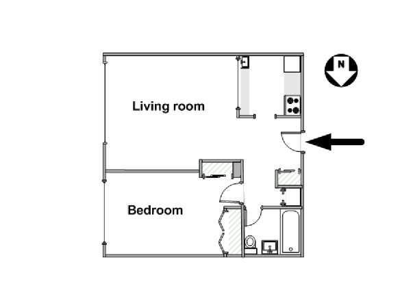 New York 1 Bedroom apartment - apartment layout  (NY-16159)