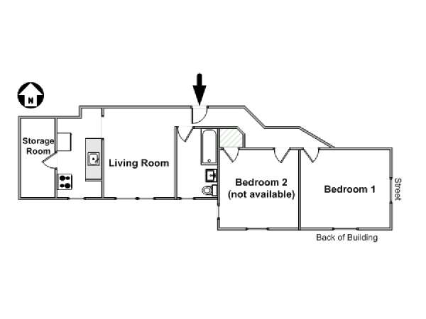 New York 2 Bedroom roommate share apartment - apartment layout  (NY-16188)
