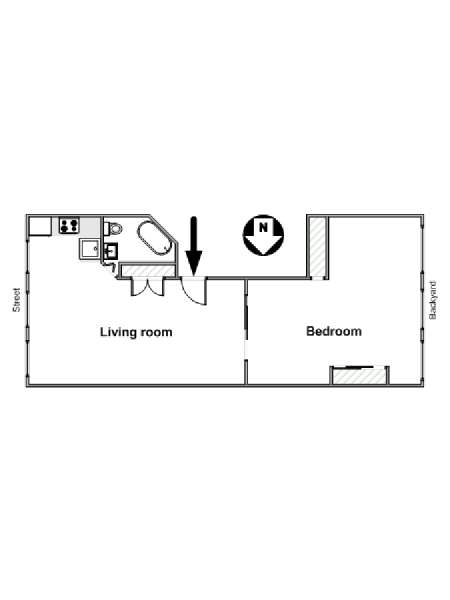 New York 1 Bedroom - Loft apartment - apartment layout  (NY-16189)