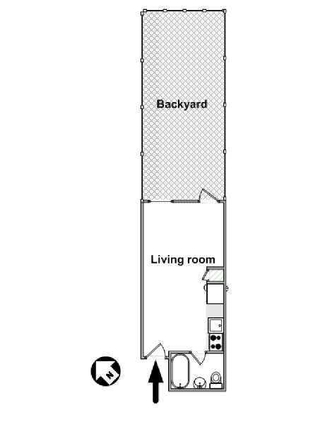 New York Monolocale appartamento - piantina approssimativa dell' appartamento  (NY-16196)