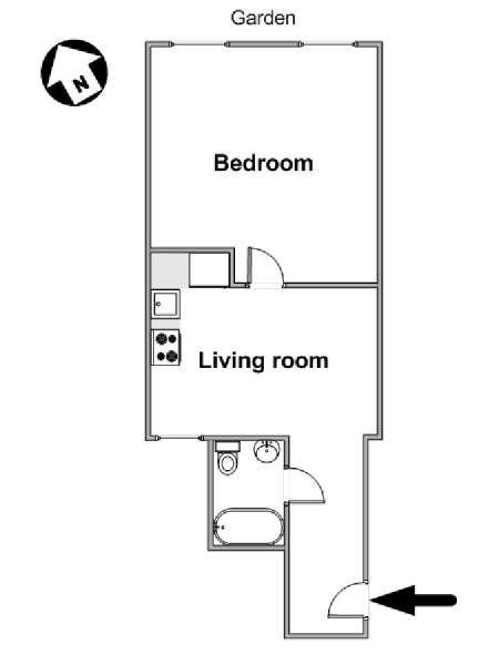 New York 1 Bedroom apartment - apartment layout  (NY-16210)