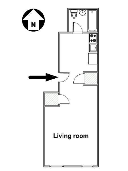 New York Studio T1 logement location appartement - plan schématique  (NY-16222)