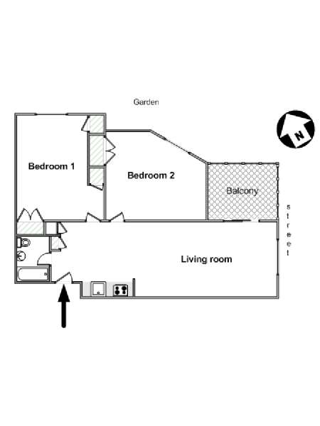 Nueva York 2 Dormitorios apartamento - esquema  (NY-16237)