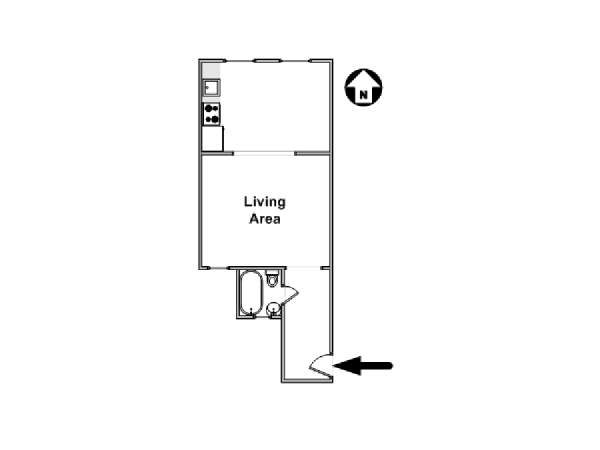 New York Studio T1 logement location appartement - plan schématique  (NY-16292)