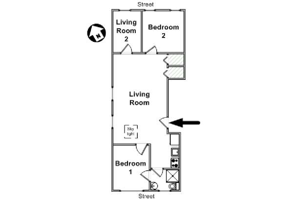 New York 2 Bedroom apartment - apartment layout  (NY-16293)