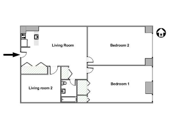 New York 2 Camere da letto appartamento - piantina approssimativa dell' appartamento  (NY-16321)