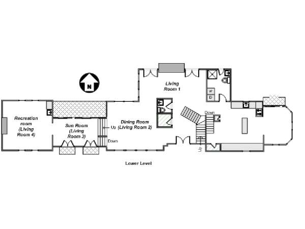 New York 4 Bedroom accommodation - apartment layout 1 (NY-16360)