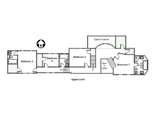 New York 4 Bedroom accommodation - apartment layout 2 (NY-16360)