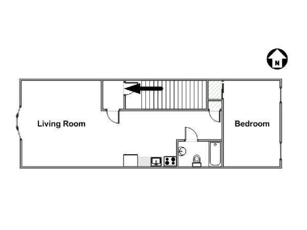 New York 2 Zimmer wohnungsvermietung - layout  (NY-16372)