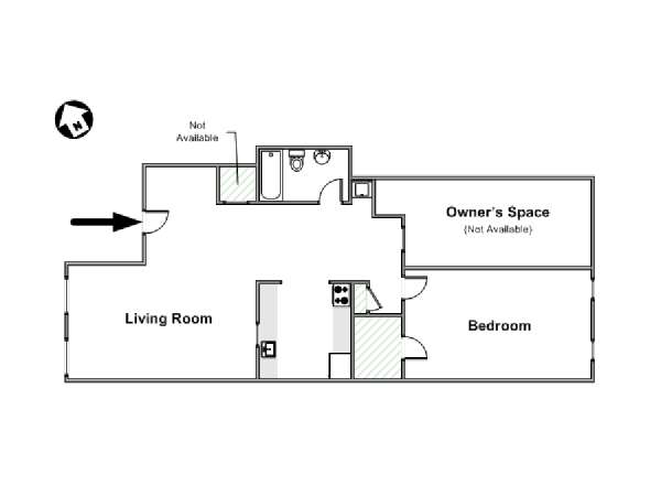 New York 1 Bedroom apartment - apartment layout  (NY-16373)