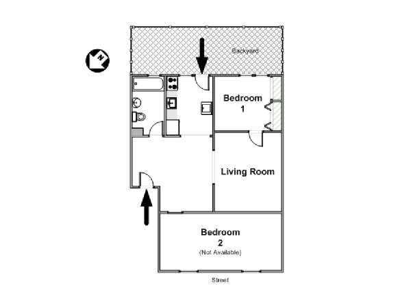 New York 2 Camere da letto stanza in affitto - piantina approssimativa dell' appartamento  (NY-16429)