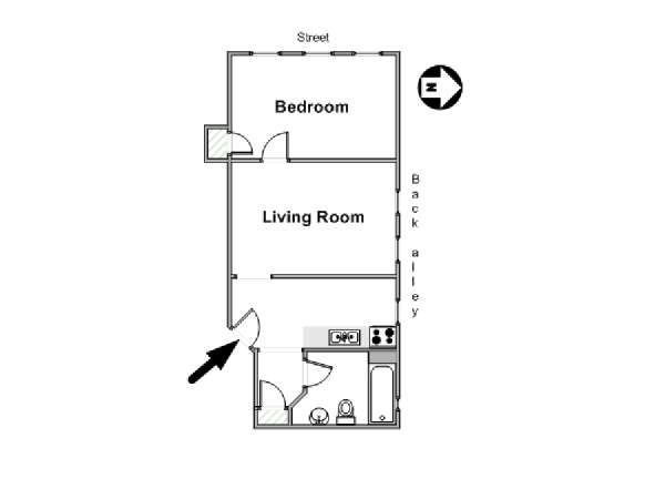 New York 1 Bedroom apartment - apartment layout  (NY-16440)