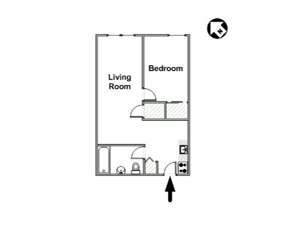 New York 1 Bedroom apartment - apartment layout  (NY-16451)