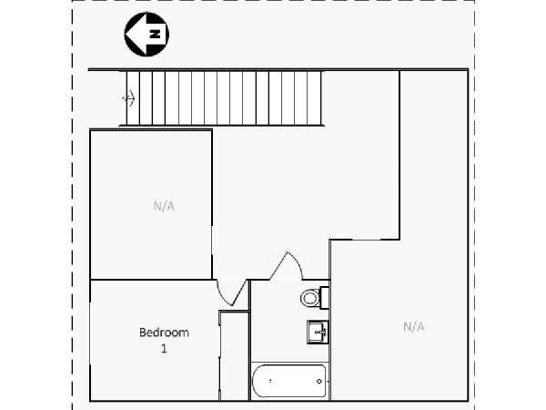 New York 3 Camere da letto - Duplex stanza in affitto - piantina approssimativa dell' appartamento 1 (NY-16461)