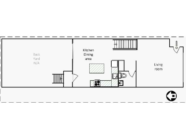 New York 3 Camere da letto - Duplex stanza in affitto - piantina approssimativa dell' appartamento 2 (NY-16461)