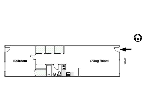 New York 1 Bedroom apartment - apartment layout  (NY-16470)