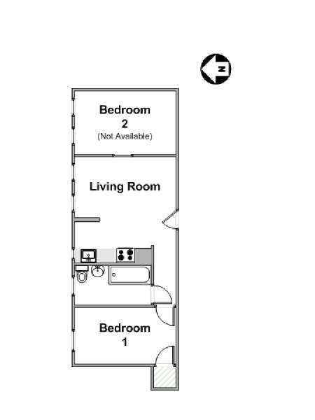 New York 2 Bedroom roommate share apartment - apartment layout  (NY-16477)