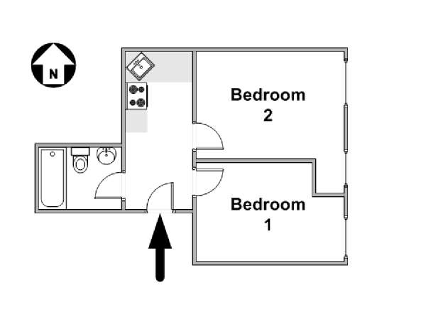 New York 2 Bedroom roommate share apartment - apartment layout  (NY-16478)